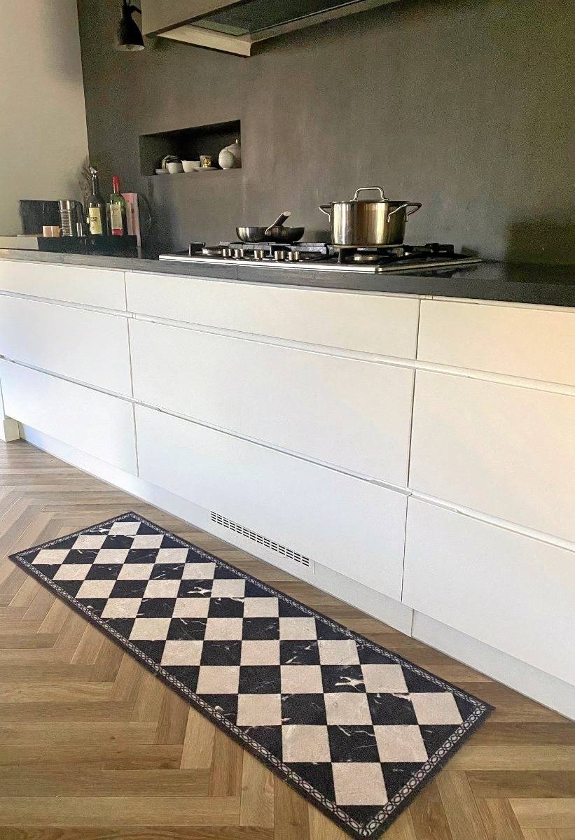 MD Entree - Keukenloper - Vloerkleed - Machinewasbaar - Cook&Wash - Checker - 50 x 150 cm-1