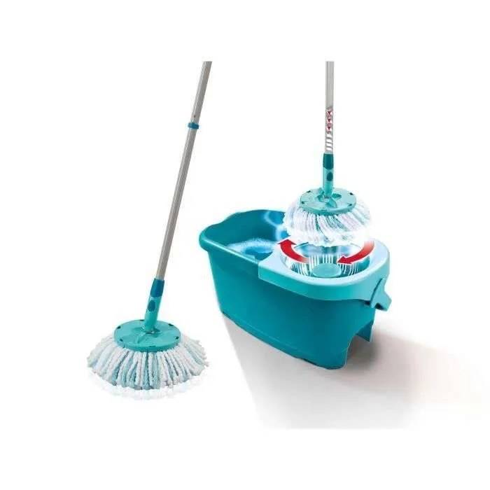 Leifheit 52101 Set Clean Twist Disc Mop Ergo Gebruiksvriendelijke vloerwasser, emmer en dweil, telescoopsteel-0