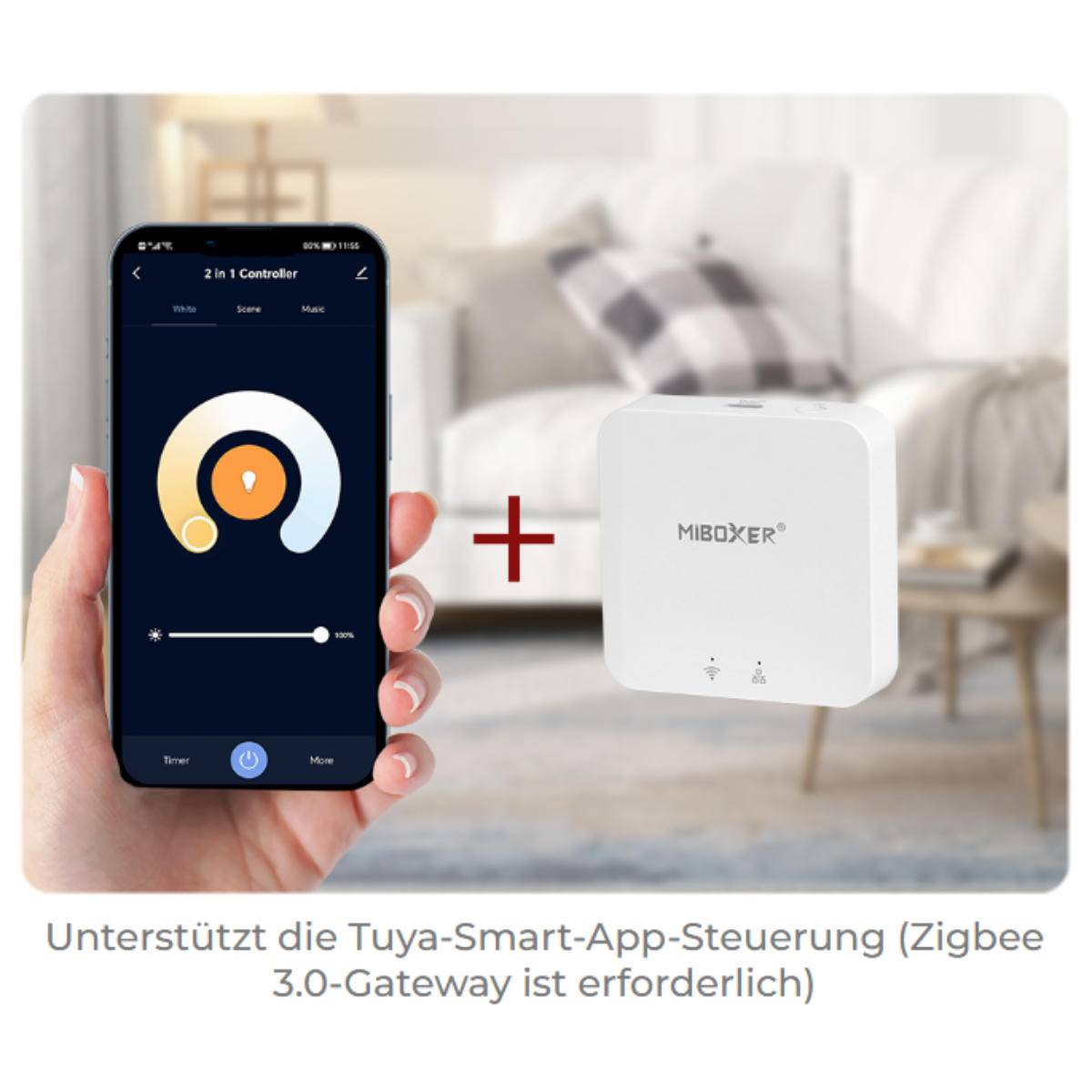 Miboxer Synergy 21 LED AC TRIAC Dimmer - Zigbee 3.0 + 2.4 g 3.0+2.4 g+Push TRI-C1ZR-1