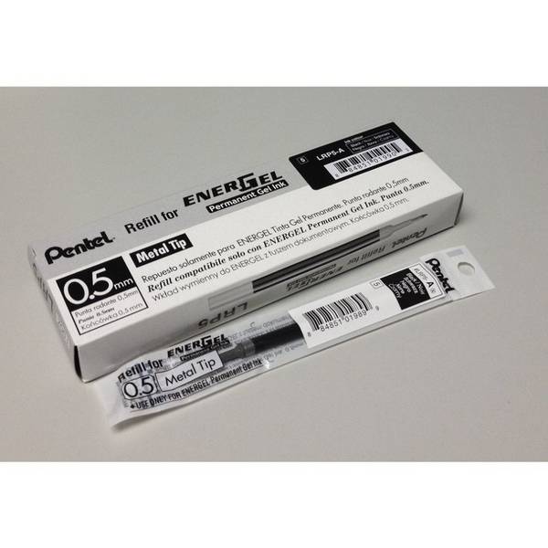 Pentel EnerGel Vulpennen - Zwart - 0,25 mm - 12 stuks (LRP5-AX)