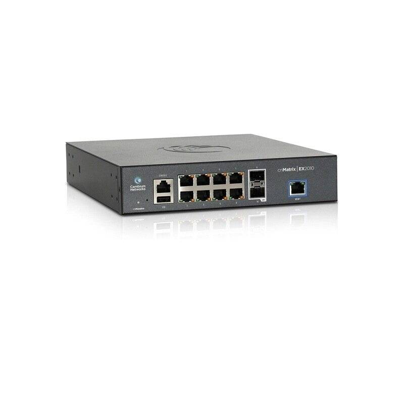 Cambium Networks cnMatrix EX2010-P Intelligent Ethernt PoE Switch 8 1G en 2 SFP glasvezelpoorten - EU-netsnoer-0