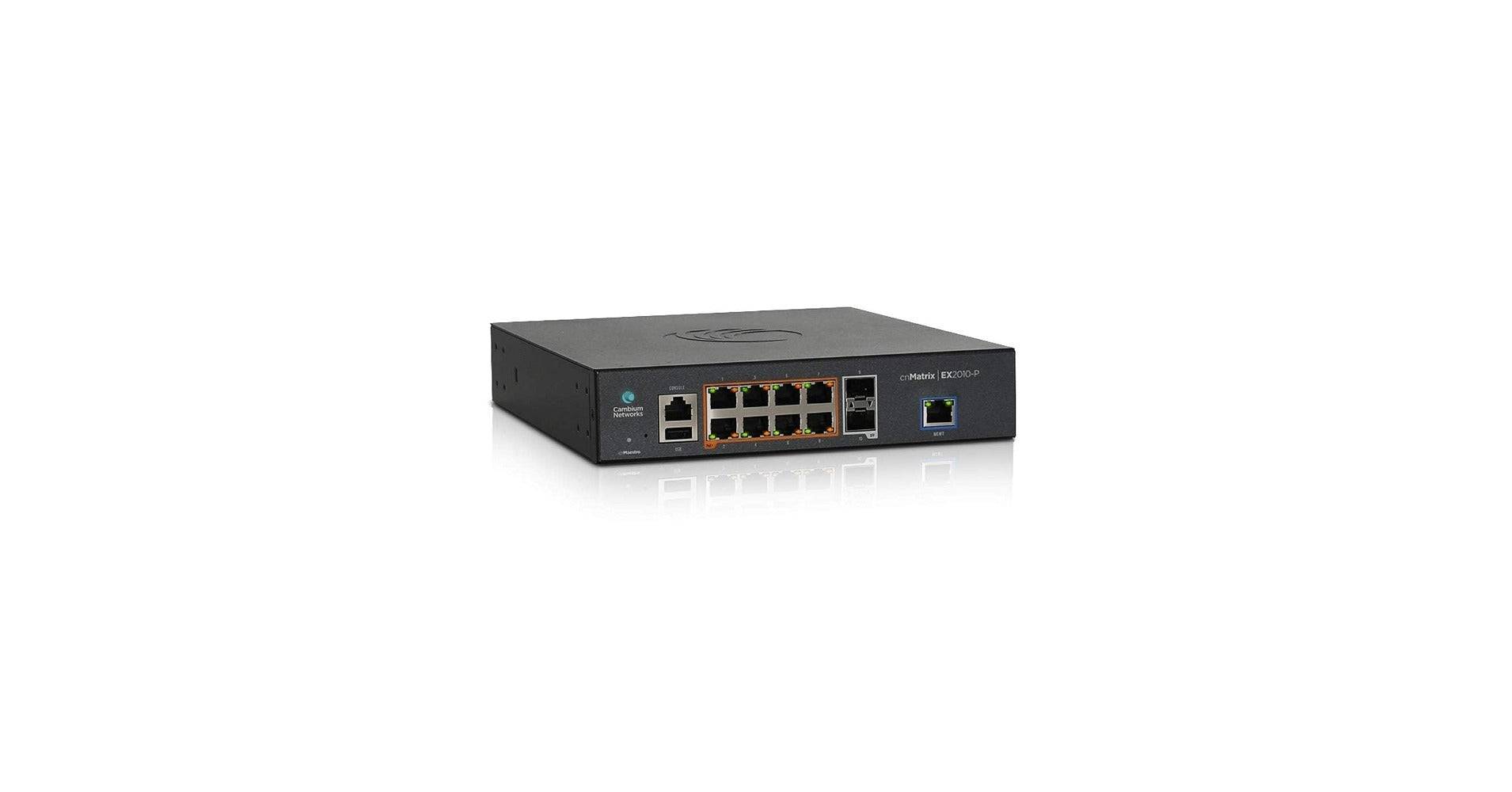Cambium Networks cnMatrix EX2010-P Intelligent Ethernt PoE Switch 8 1G en 2 SFP glasvezelpoorten - EU-netsnoer-2