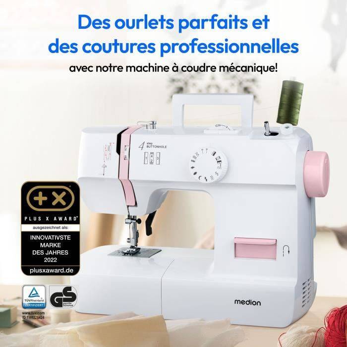 MEDION Naaimachine SM 70 - 71 W - 12 Steken - 700 tpm - LED - Roze-2