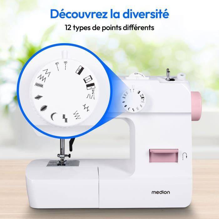 MEDION Naaimachine SM 70 - 71 W - 12 Steken - 700 tpm - LED - Roze-3