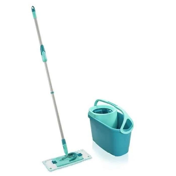 LEIFHEIT Clean Twist M Ergo 52120 Vloerreinigingsset - Vloermop met 33 cm hoes en emmer met gemakkelijk roterende spin-0