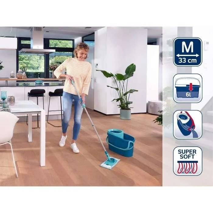 LEIFHEIT Clean Twist M Ergo 52120 Vloerreinigingsset - Vloermop met 33 cm hoes en emmer met gemakkelijk roterende spin-1