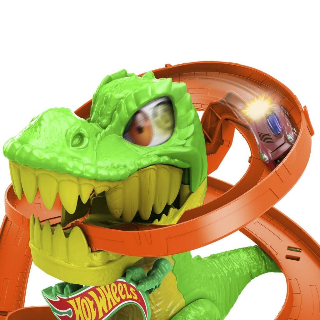 Hot Wheels City T-Rex Brandweerkazerne Speelset met Voertuig-2