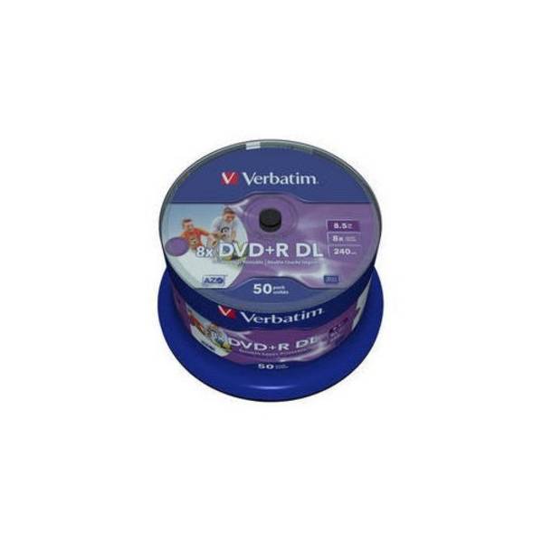 Verbatim DVD+R DL - 50 Stuks - 8,5GB - 8x - Inkjet Printbaar - Spindle