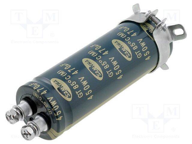 SAMWHA GT2W477M35100SB Condensator: elektrolytisch; 470uF; 450VDC; Ø35x100mm; ±20%; 2000h - 1 stuk-0