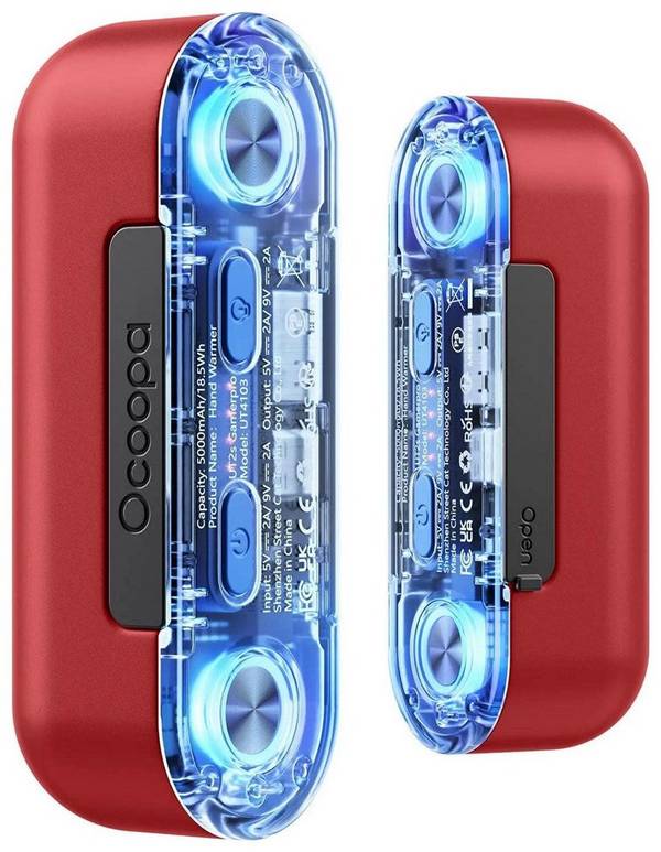 Ocoopa UT4103 Elektrische Handwarmer - Rood - 18W - Draagbaar