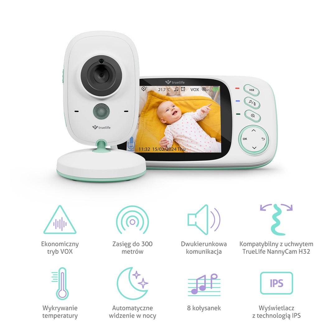 truelife NannyCam H32 Pro Babyfoon Net/Batterij TLVMMNCH32PWB-1