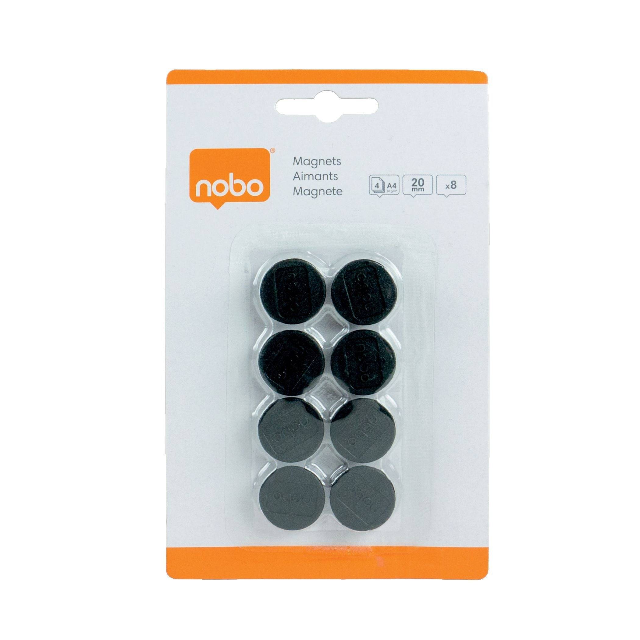 Nobo 5028254139890 Nobo - Magneet 20mm zwart 8 stuks-0
