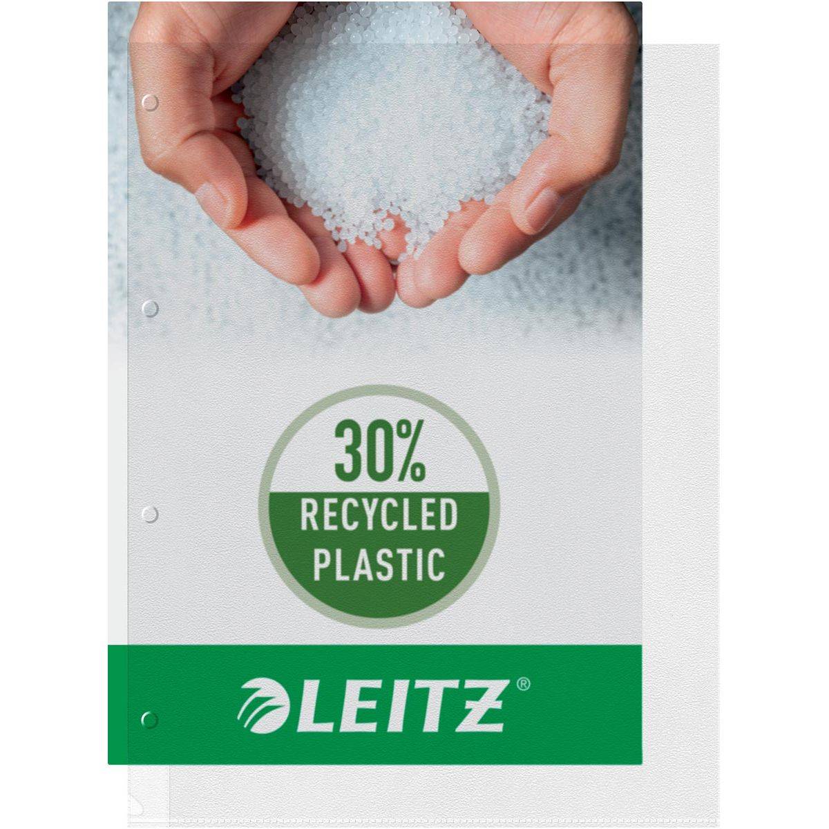 Leitz 4002432478910 Leitz - Showtas A4 geopend, boven en links, 30% gerecycleerd plastic, pak van 100 stuks-0