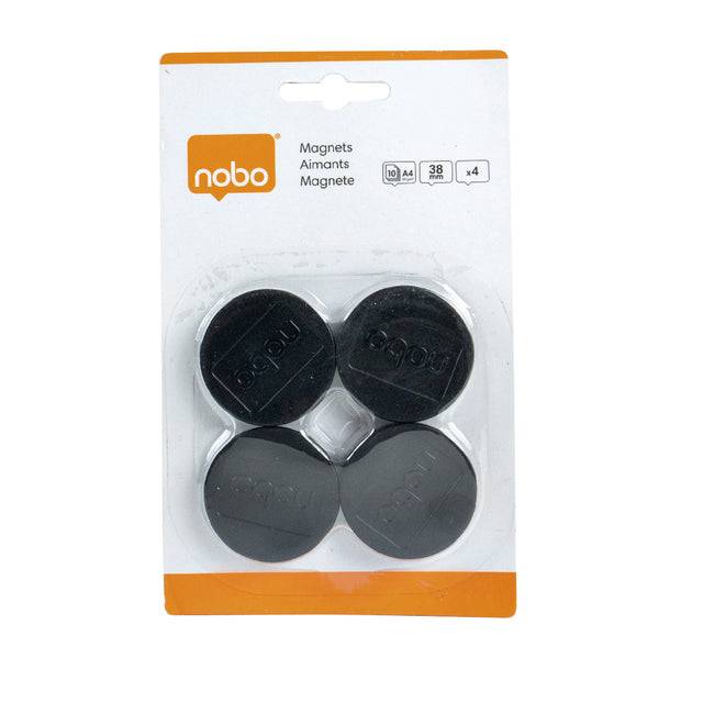 Nobo 5028252144612 Nobo - MAGNETS 38MM BLK 4 SKPACK-0