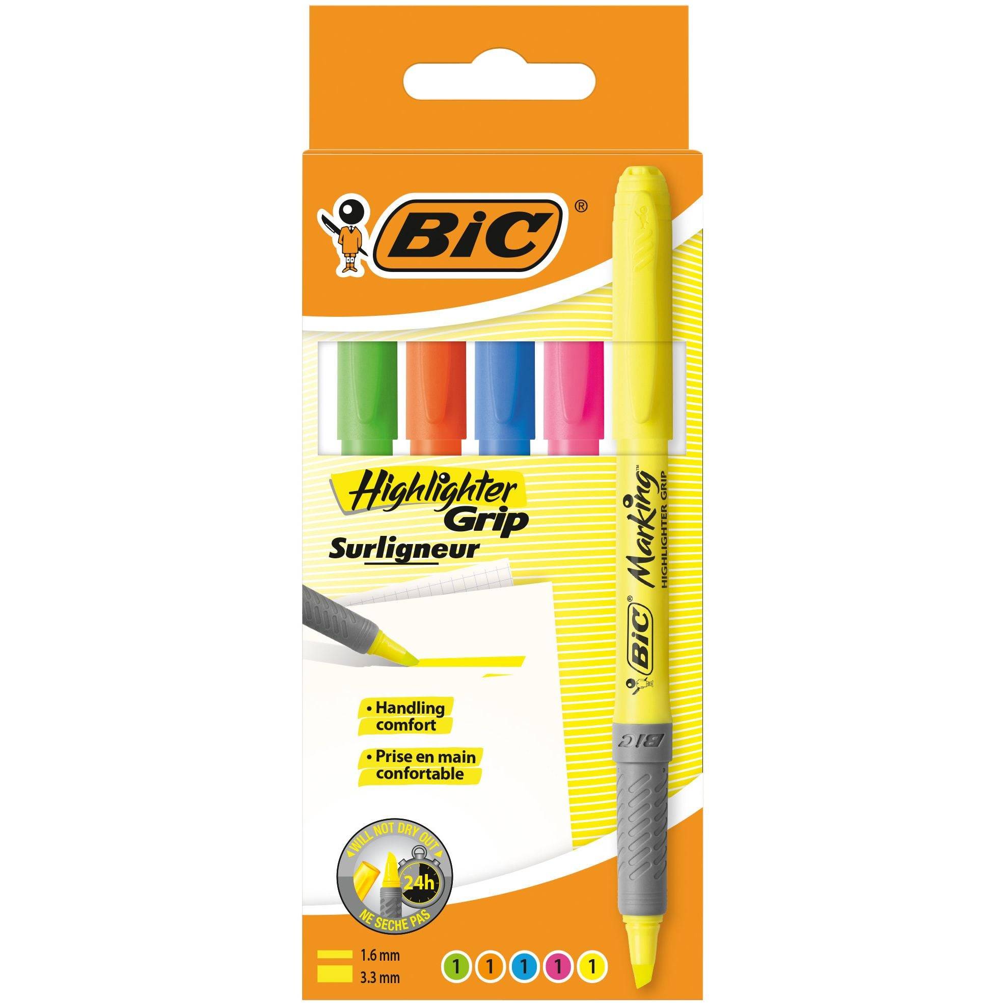 BIC 3086126633800 BIC - Markeerstift grip assorti-0