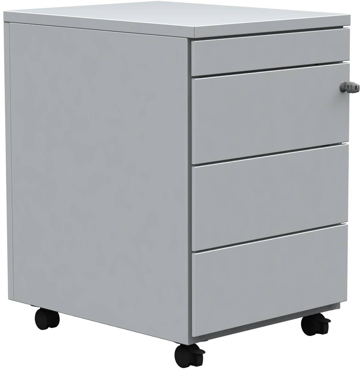 Klika 3599781960605 Klika - Mobiele ladenblok, 3 laden + pennenlade, wit-0