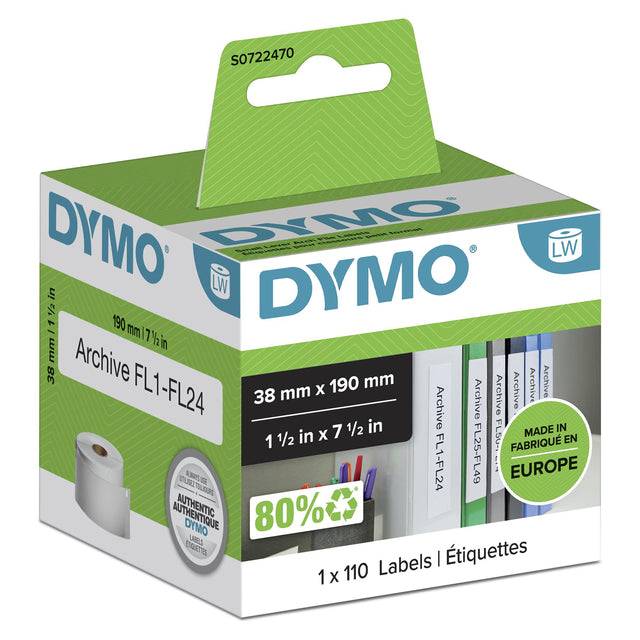 Dymo 5411313991186 Dymo - Etiket labelwriter multif 38x190 wit | 6 stuks-0