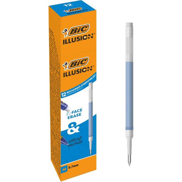 BIC 3086123735507  BIC -  vulling voor gelroller Gel-ocity illusion, doos van 12 stuks, blauw