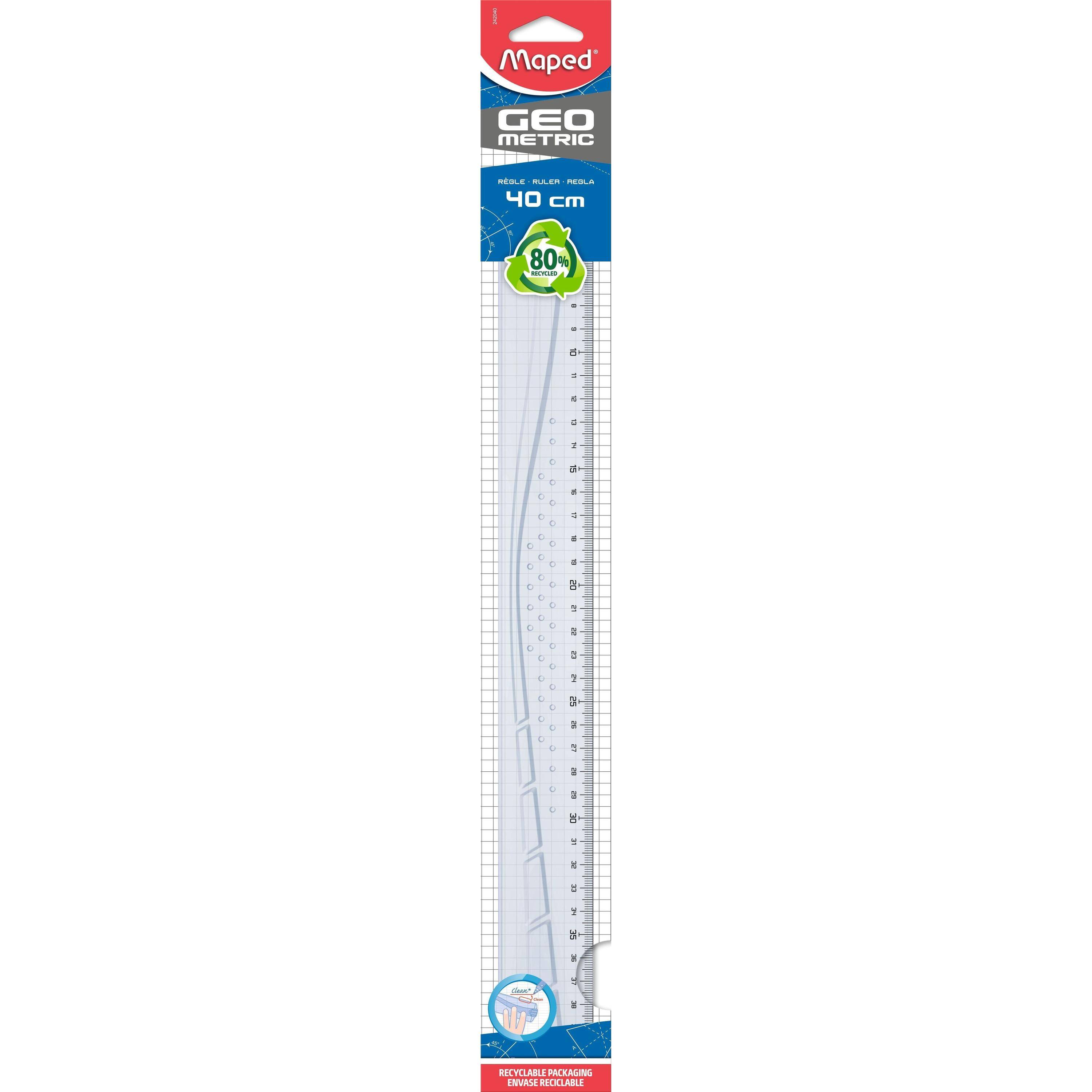 Maped 3154142420404 Maped - Liniaal geometric 40cm transparant-0