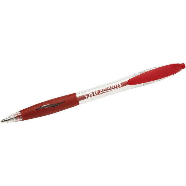 Klika 3086123001329 Balpen Bic Atlantis classic grip clic medium rood | 12 stuks-0