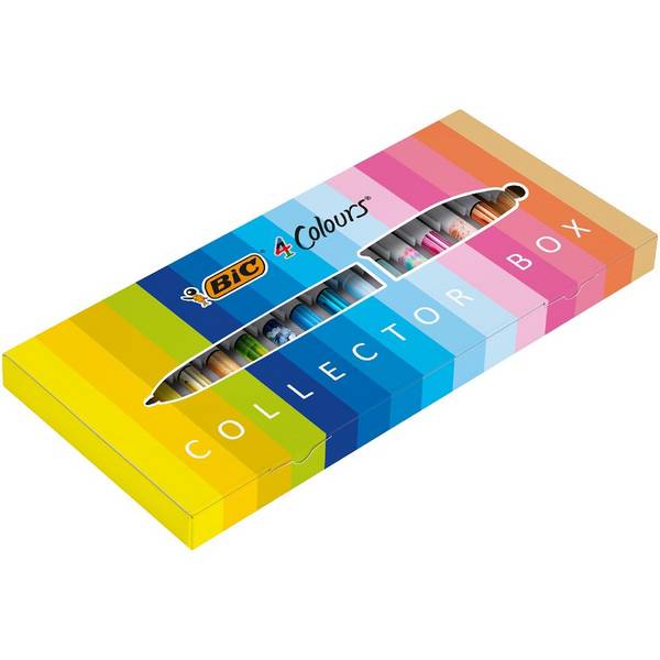 BIC 3086123744646  BIC -  Colours Collector Box 4-kleurenbalpen, medium, klassieke, pastel en fasion inktkleuren, doos
