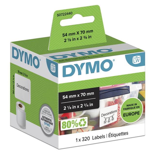 Dymo 5411313991155 Dymo - Etiket labelwriter multifunctioneel 54x70 wit | 6 stuks-0