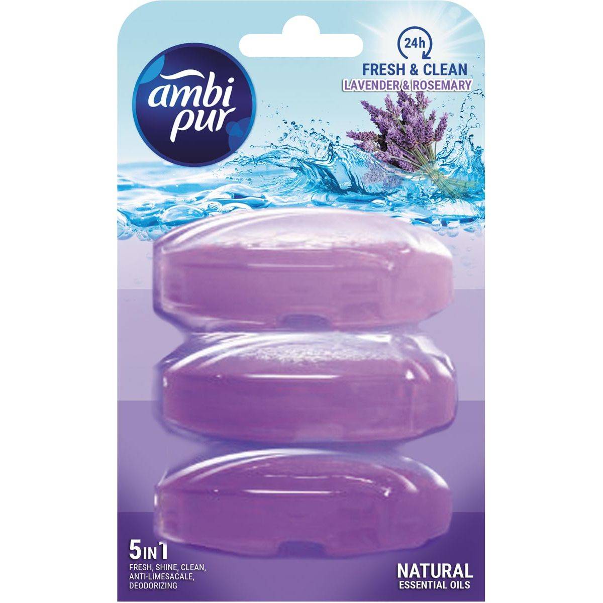 Klika 8435495816560 Ambi Pur - Fresh en Shine vulling toiletblokje, 3 x 165 ml-0