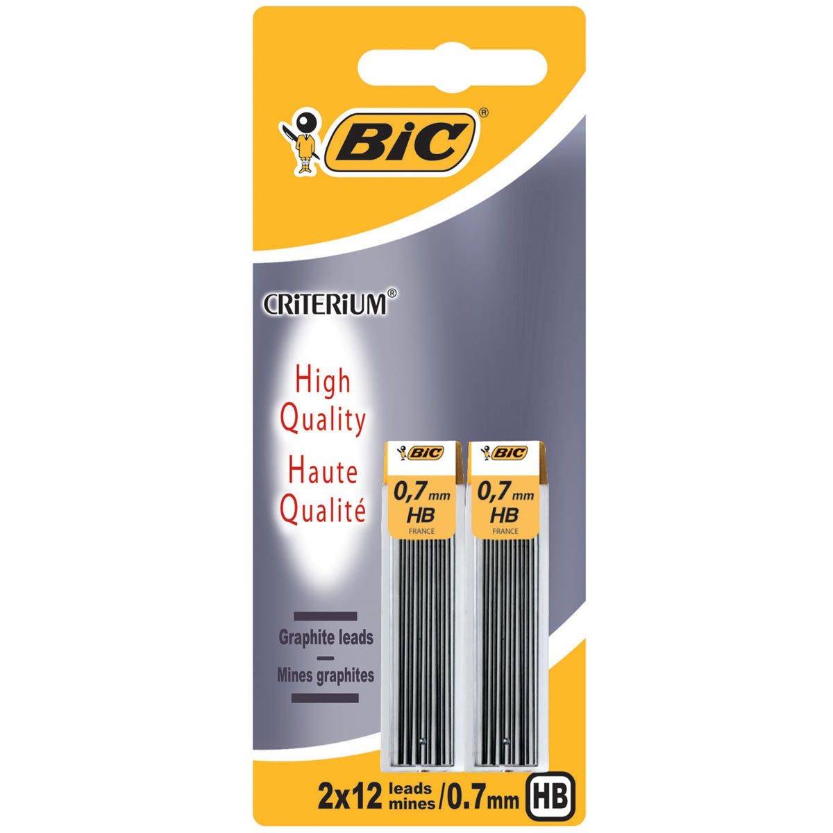 BIC 3270220093213 BIC - potloodstiften, 0,7 mm, HB, blister van 2 etuis van 12 stuks-0