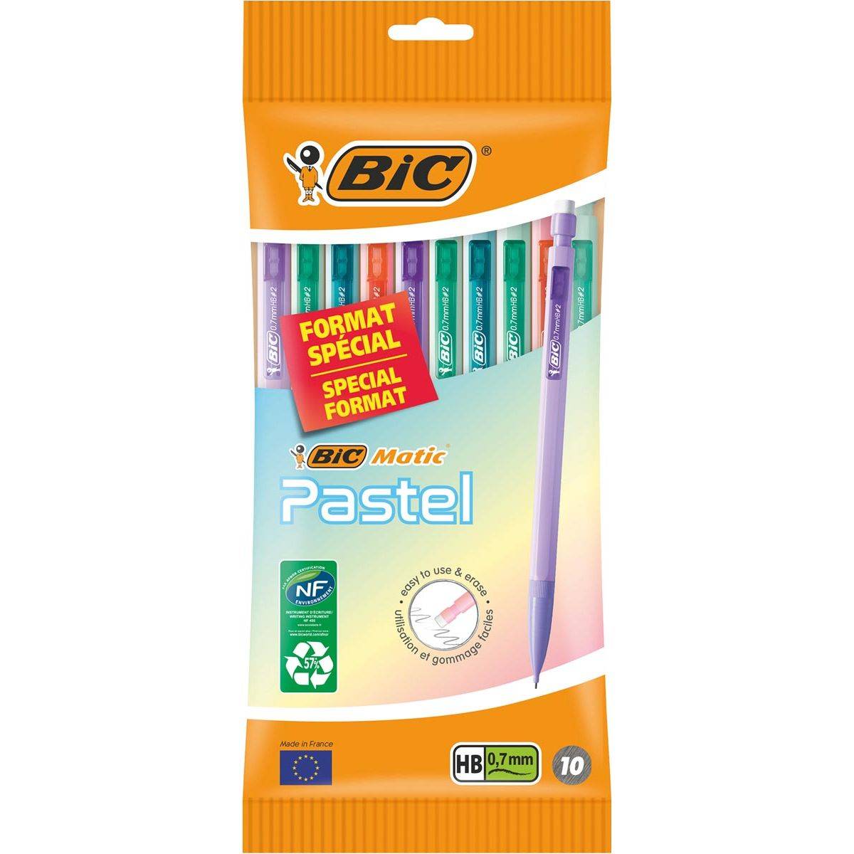 BIC 3086123718531 BIC - Matic pastel vulpotlood, blister van 10 stuks, assorti-0