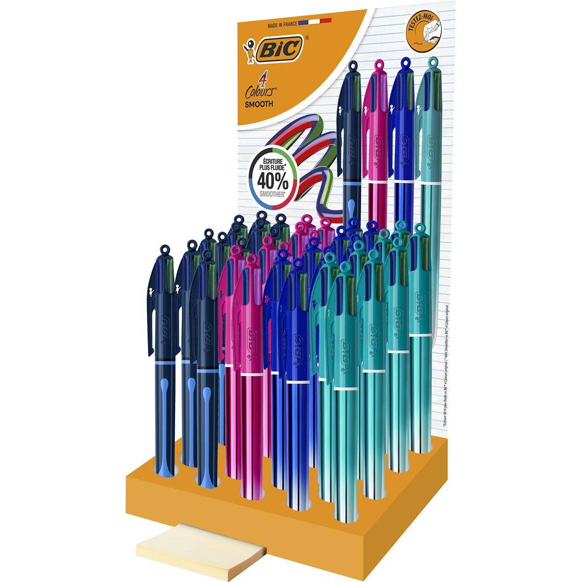 BIC 3086123768970 BIC - Colours Smooth Drop/Gradiant 4-kleurenbalpen, medium, display van 36 stuks-0
