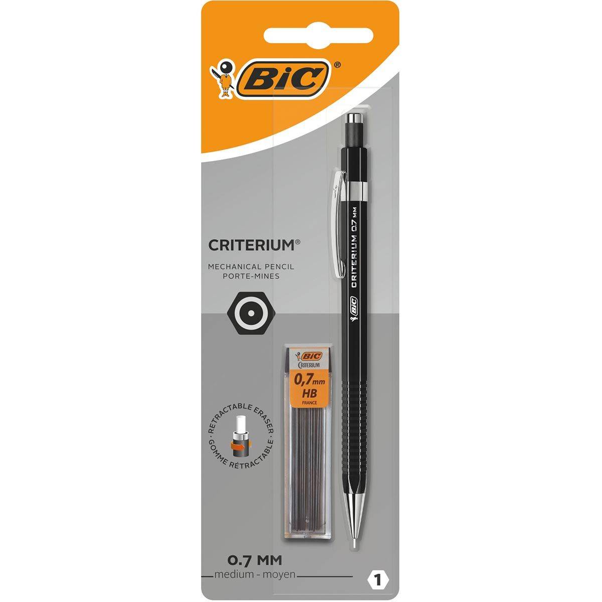 BIC 3086123679078 BIC - vulpotlood , blister van 1 stuk + 12 vullingen (gratis), zwart, 0,7 mm-0