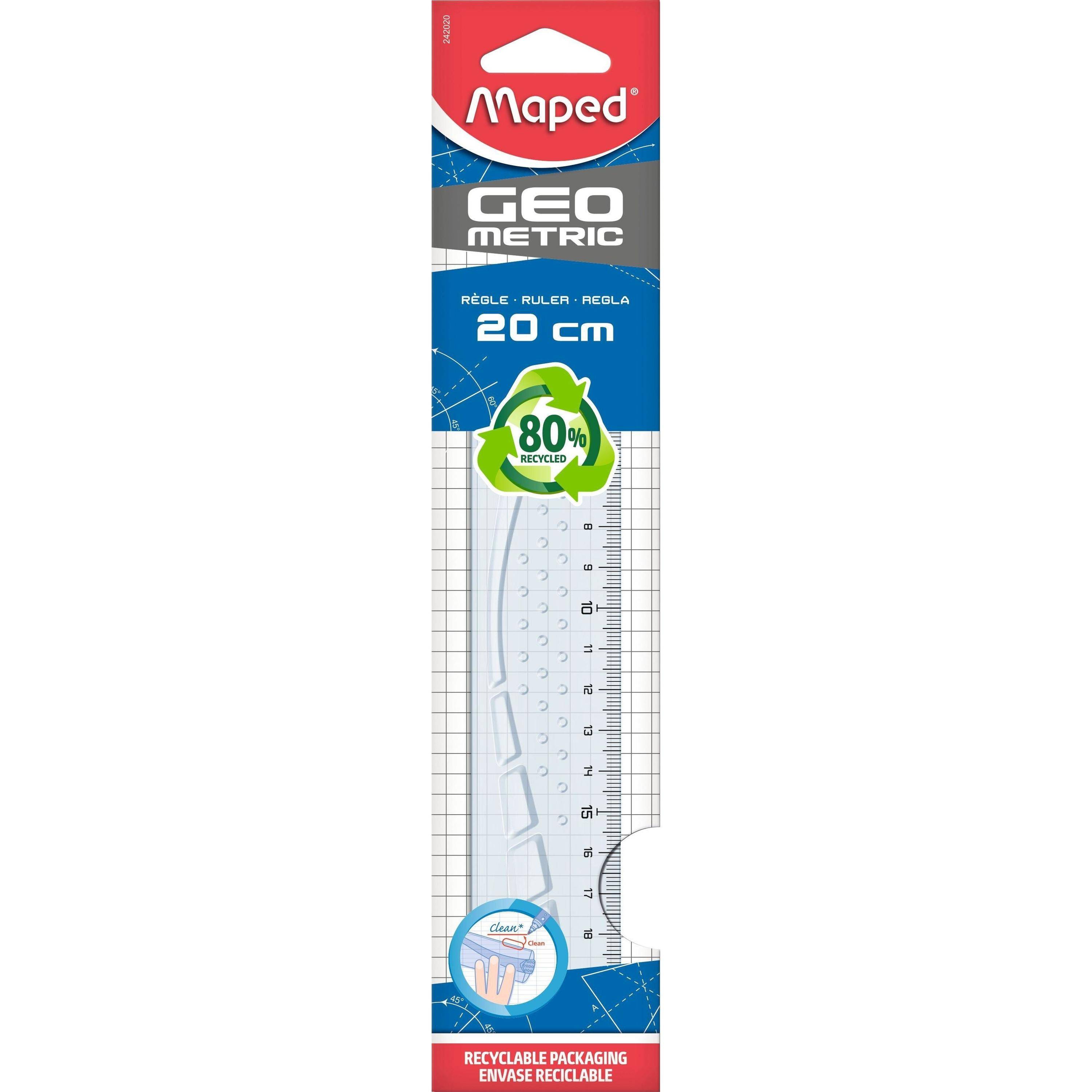 Maped 3154142420206 Maped - Liniaal Geometric 20cm transparant-0