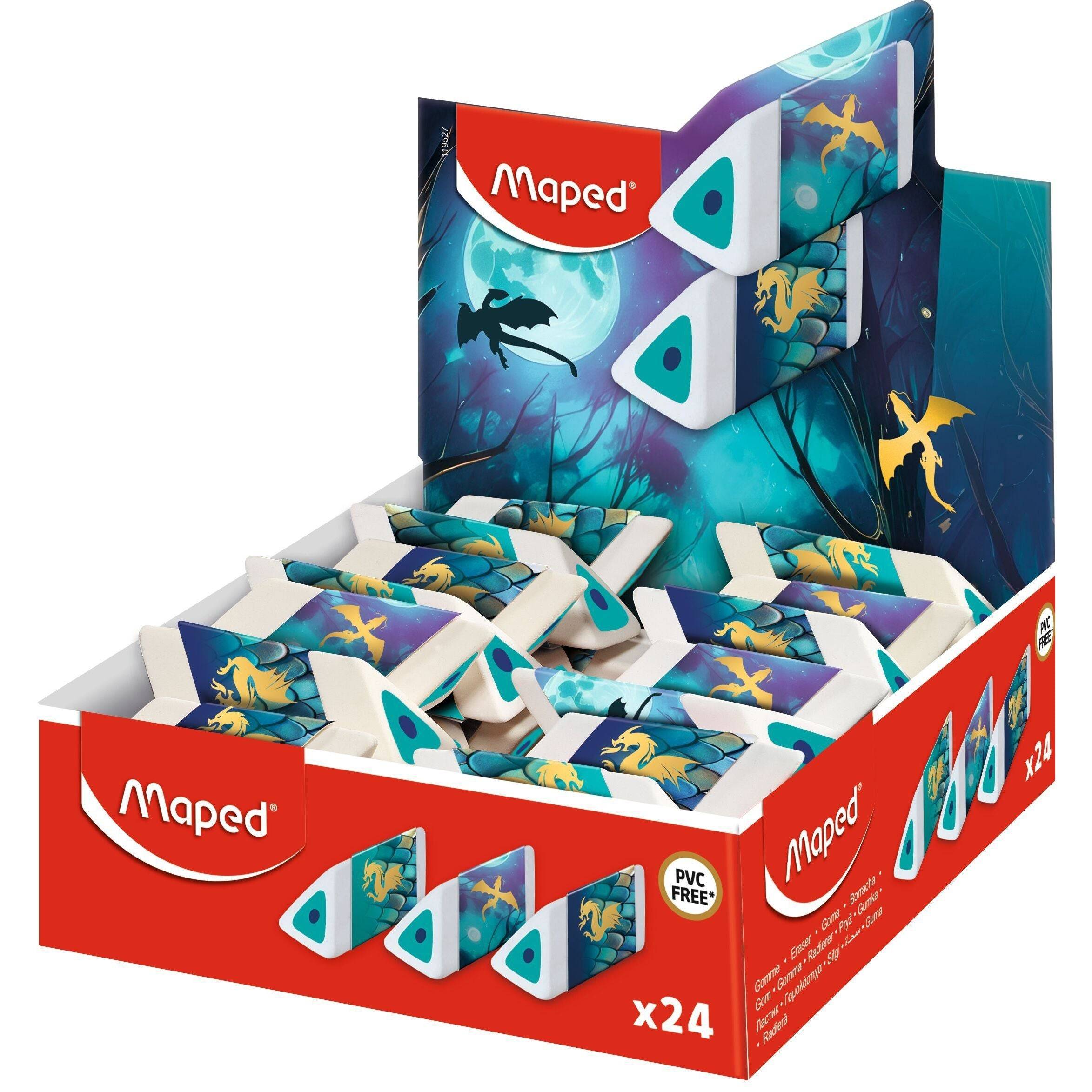 Maped 3154141195273 Maped - Gum dragon display 24 kleuren assorti-0
