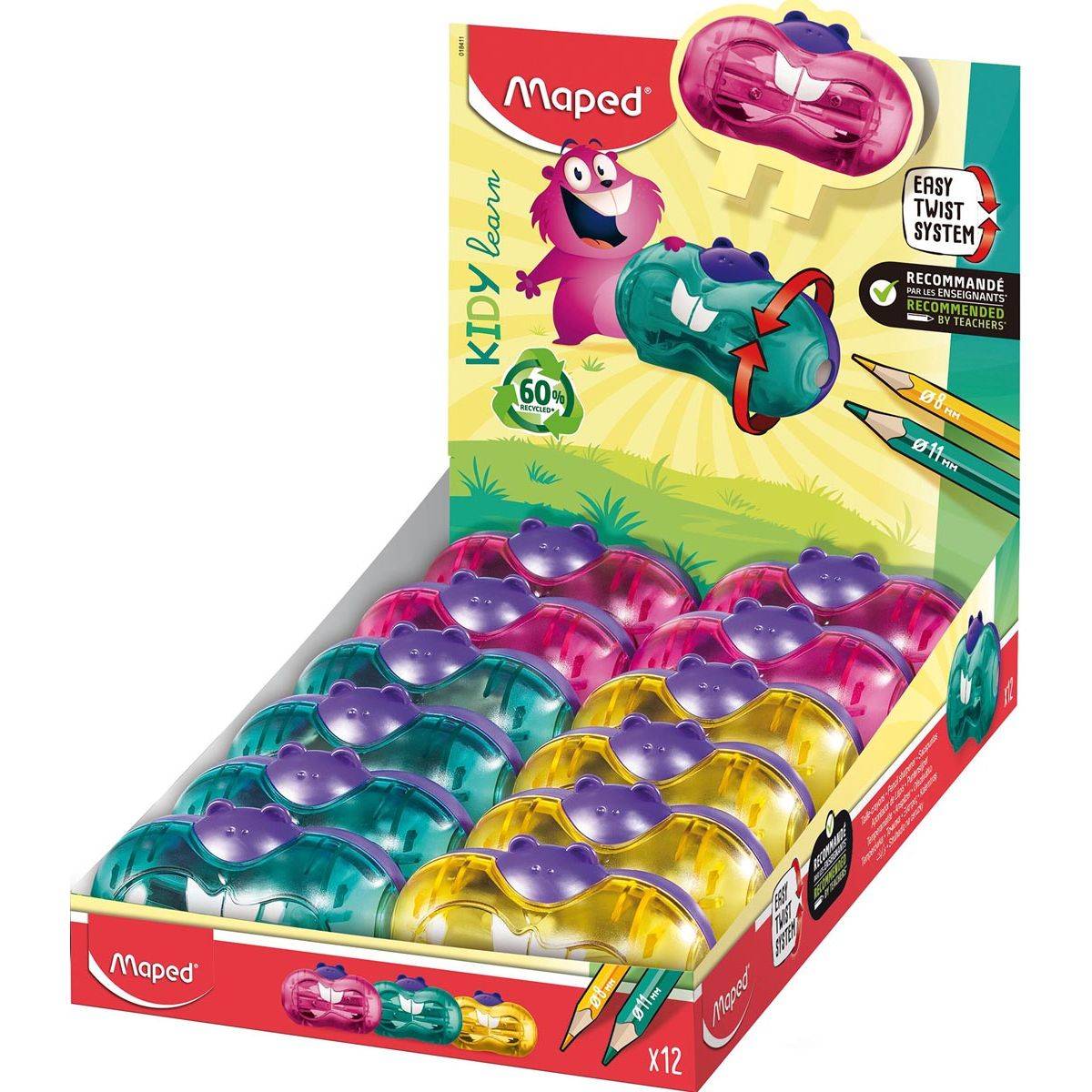Maped 3154140184117 Maped - Kidy Learn potloodslijper Twist, 2 gaats-0