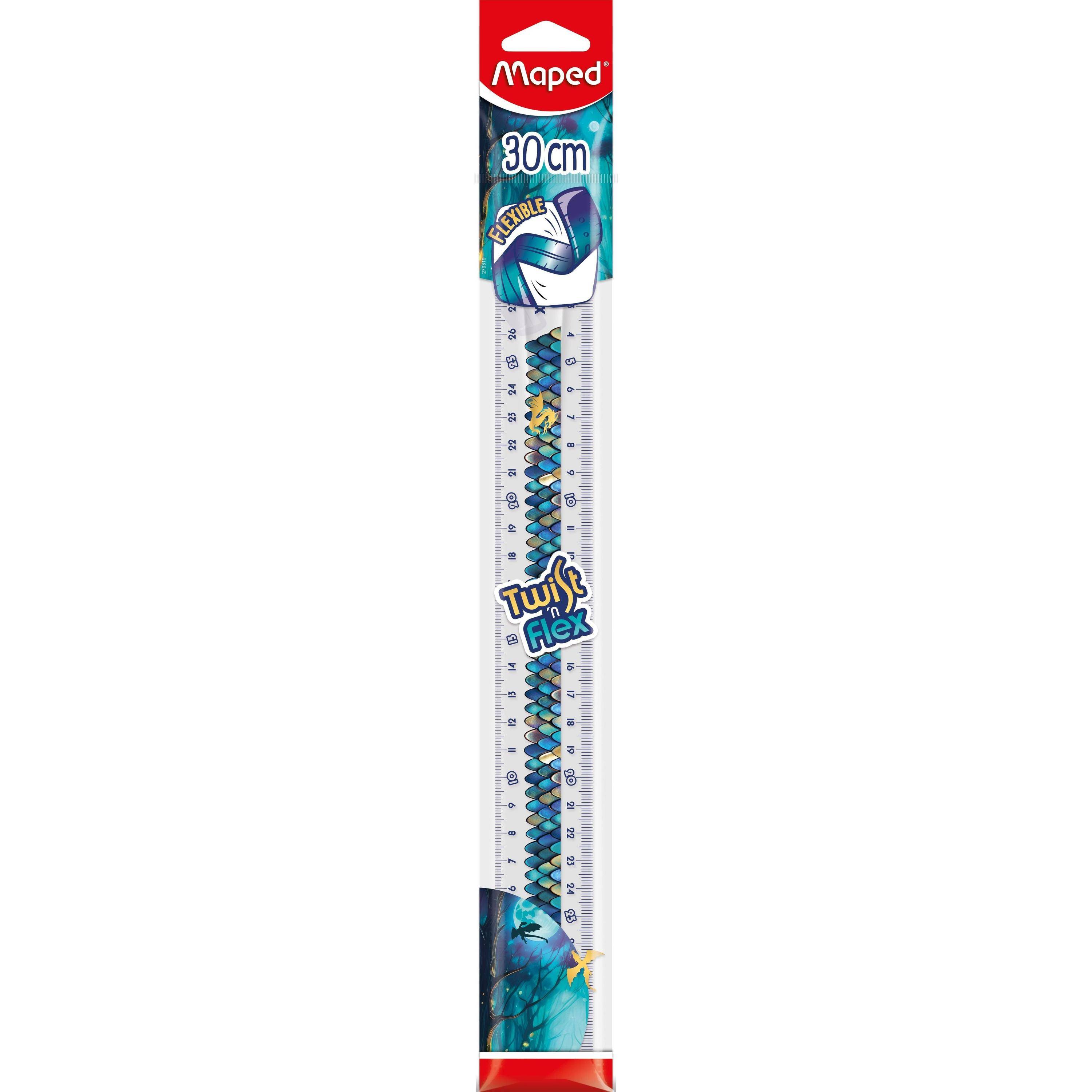 Maped 3154142793195 Maped - Liniaal twist n flex dragon 30cm blauw-0