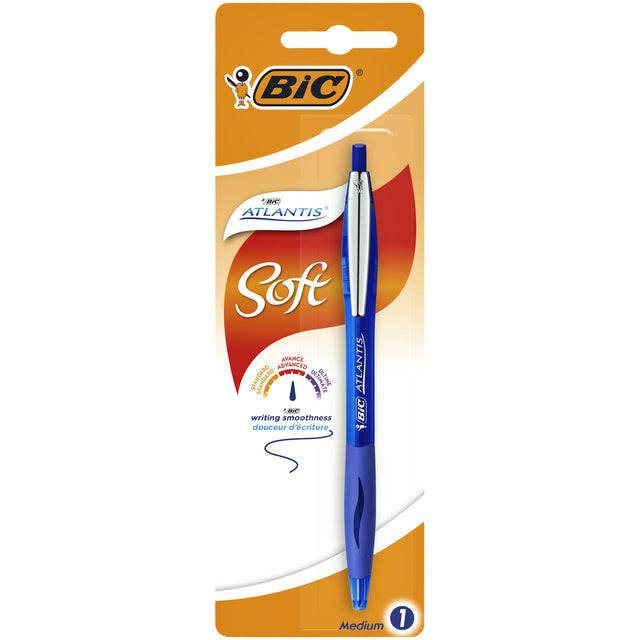 BIC 3086128031246 BIC - Balpen atlantis soft clic m blauw | 20 stuks-0