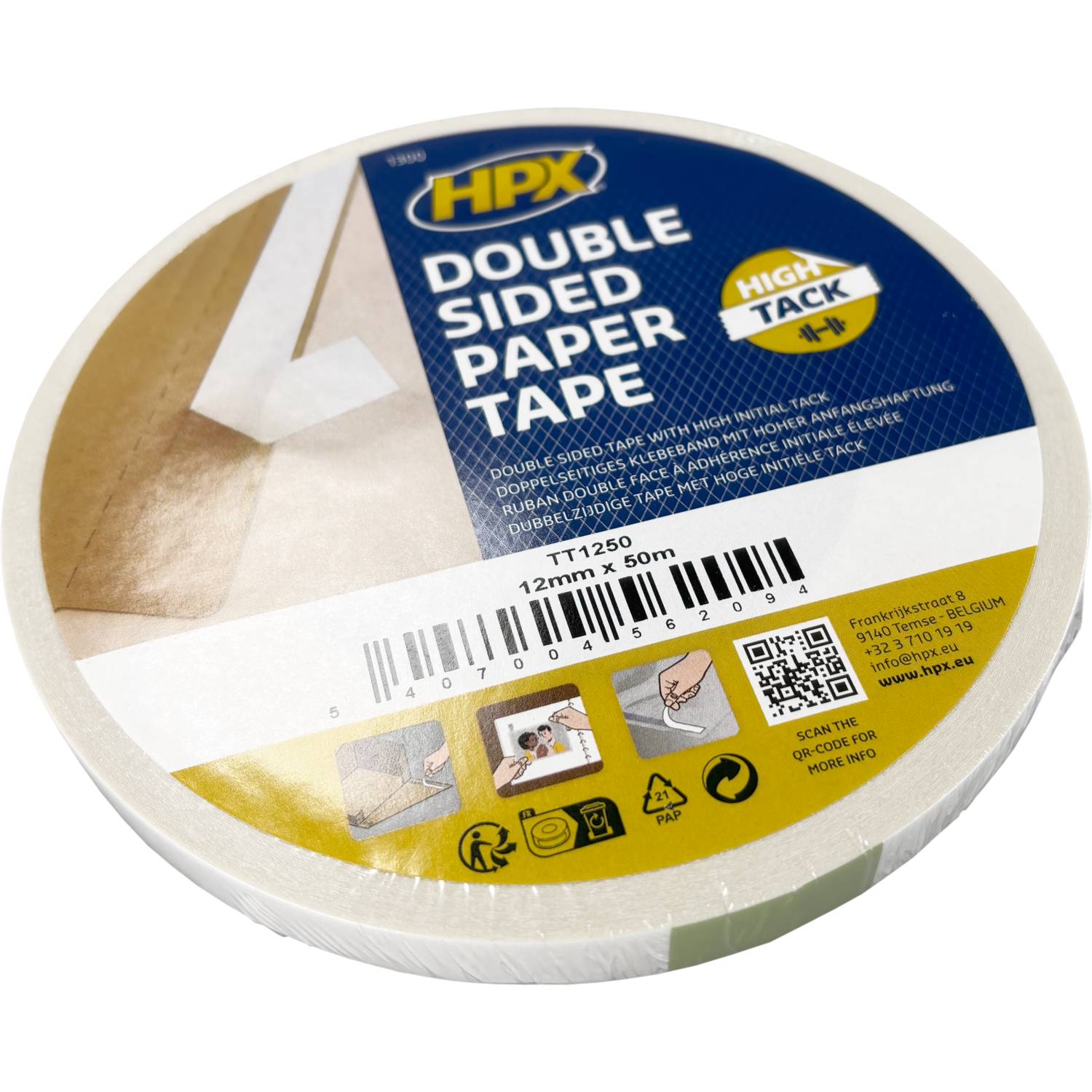 HPX 5407004562100 HPX - | Papiere | Solvent | PP | 12mm | 50m | wit | 100 rol-0