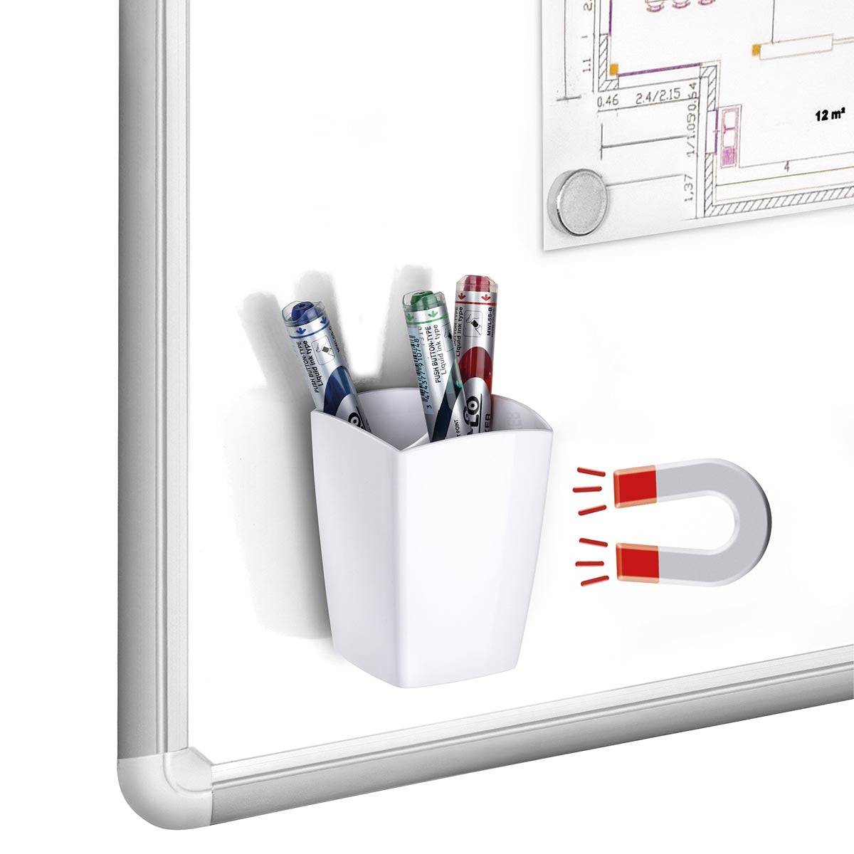 CEP 3462159001630 Gloss by CEP - magnetisch pennenbakje, wit-0