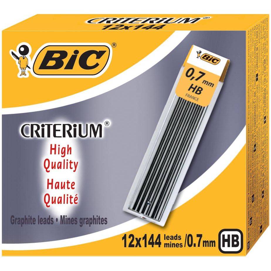 BIC 3270220027478 BIC - criterium potloodstiften, 0,7 mm, HB, etui van 12 stuks-0