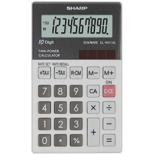 Sharp 4974019026039 Sharp - EL-W211G calculator Pocket Financiële rekenmachine Grijs-0