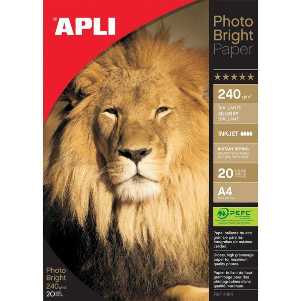 Apli 8410782044543  Apli -  fotopapier Photo Bright ft A4, 240 g, pak van 20 vel