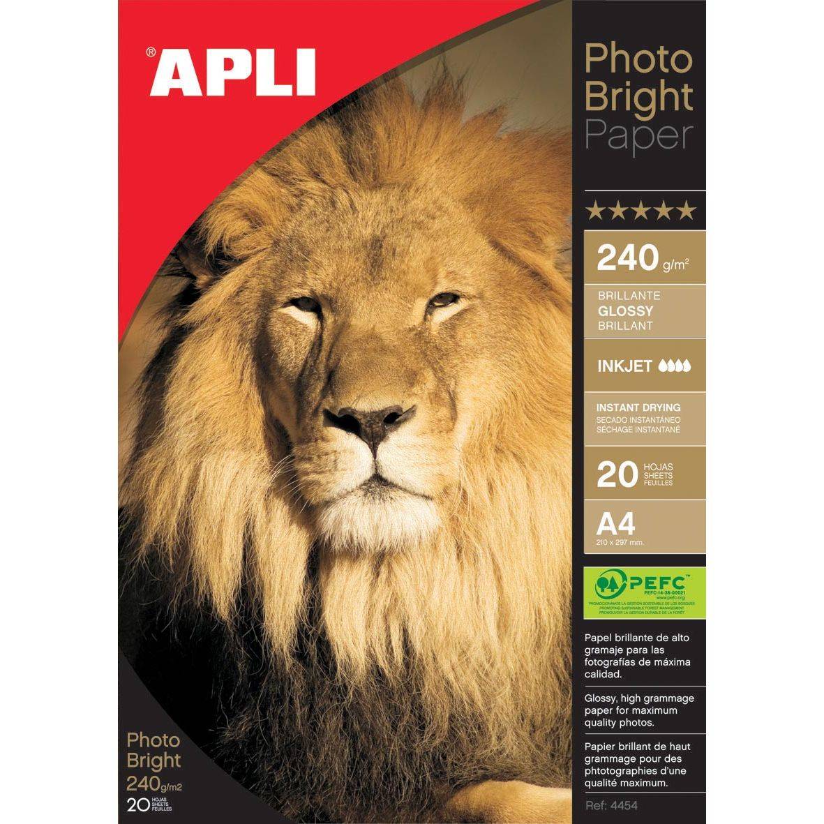 Apli 8410782044543 Apli - fotopapier Photo Bright ft A4, 240 g, pak van 20 vel-0