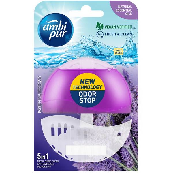 Klika 8435495816386  Ambi Pur -  toiletblokje 5 in 1, lavendel en rozemarijn