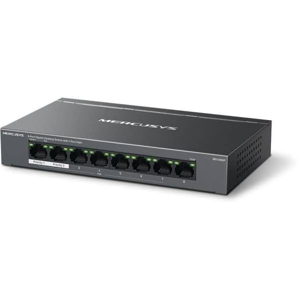 Mercusys MS108GP Netzwerk-Switch Managed Gigabit Ethernet (10/100/1000) Power over Ethernet (PoE) Schwarz (MS108GP)-0