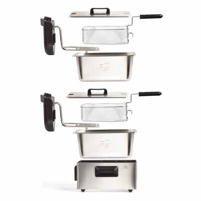 LIVOO DOC217 Dubbele Frituurpan - 2 x 3 L - 3300W - RVS-2