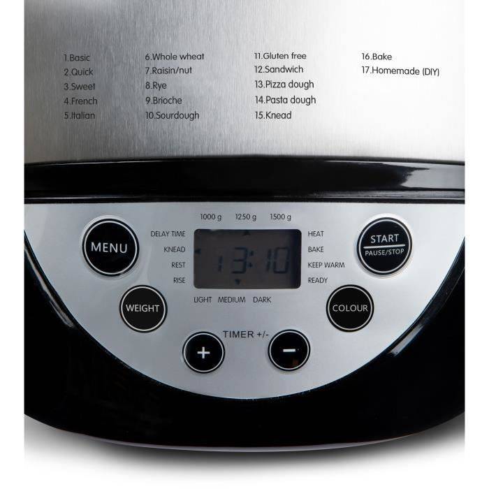 DOMO B3977 Broodmachine - 850W - 1000 g, 1250 g, 1500 g - 17 Programma's - LCD Scherm-1