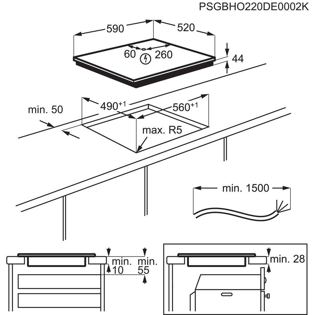 Electrolux Serie 700 Inductiekookplaat 4 Zones Inbouw 60 cm Zwart EIS62453-3