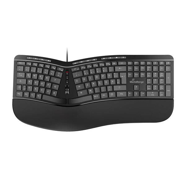 MediaRange Ergonomisch Multimedia Toetsenbord - 124 Toetsen - Zwart (MROS120)-0