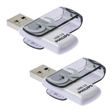Philips USB-stick 32GB Vivid - USB 3, Shadow Grey, 2-pack