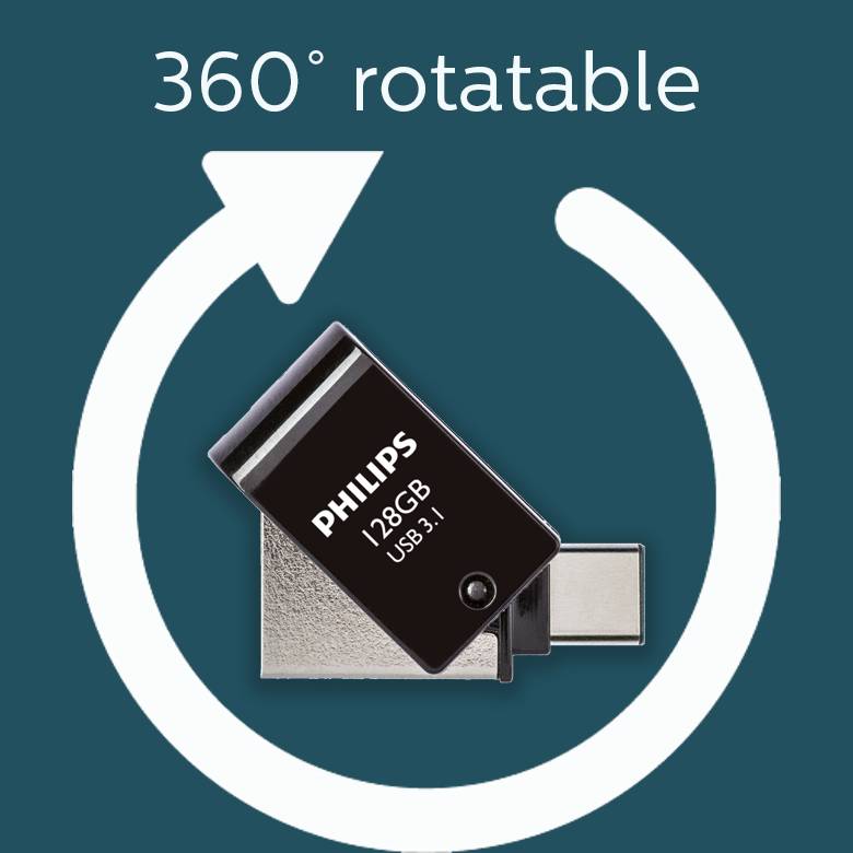 Philips USB-stick 128GB 2-in-1 USB-C - USB 3.1, Midnight Black-4